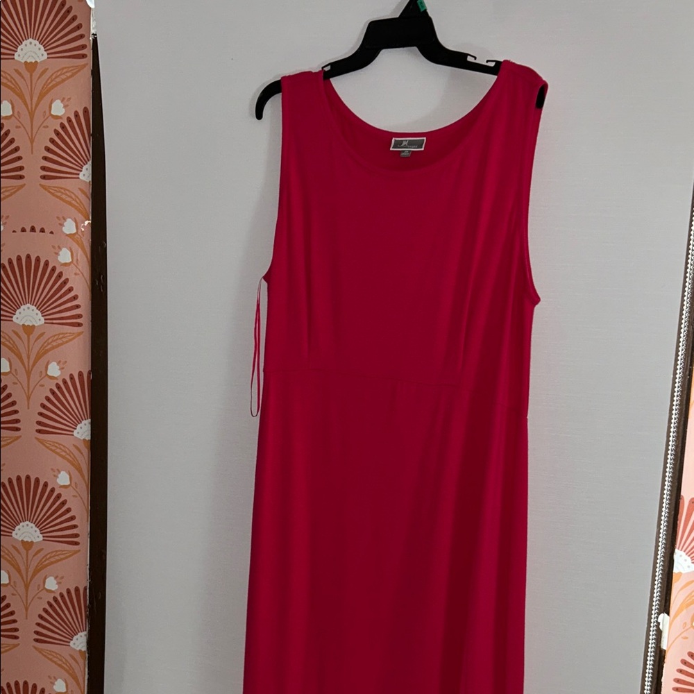 JM Collection Vibrant Pink Sleeveless Dress
